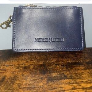 Portland Leather Goods Zip Zap Duo Wallet in cobalt